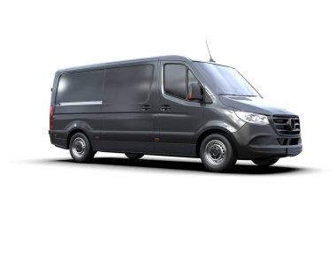 Minibüs beyaz arka planda izole. 3d resimleme