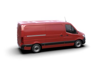 Minibüs beyaz arka planda izole. 3d resimleme