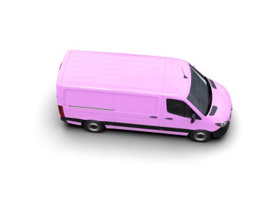 Minibüs beyaz arka planda izole. 3d resimleme