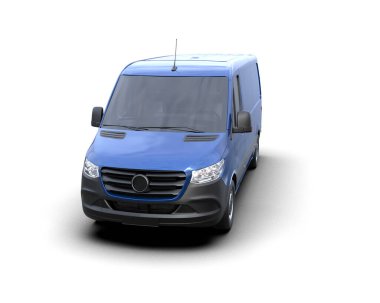 Minibüs beyaz arka planda izole. 3d resimleme