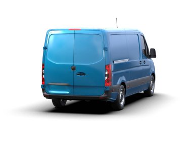 Minibüs beyaz arka planda izole. 3d resimleme