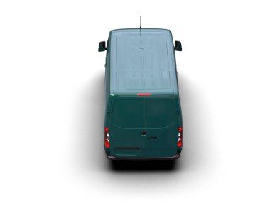 Minibüs beyaz arka planda izole. 3d resimleme