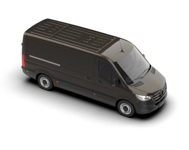 Minibüs beyaz arka planda izole. 3d resimleme