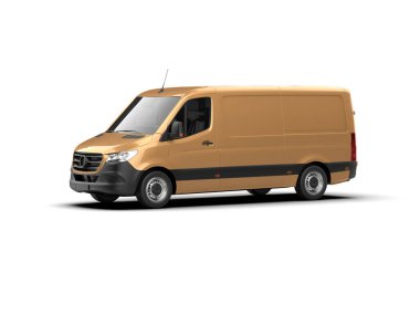 Minibüs beyaz arka planda izole. 3d resimleme