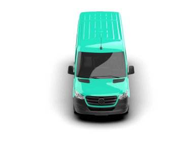 Minibüs beyaz arka planda izole. 3d resimleme