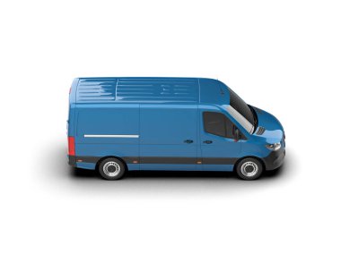 Minibüs beyaz arka planda izole. 3d resimleme