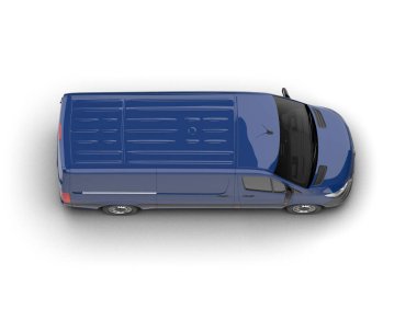 Minibüs beyaz arka planda izole. 3d resimleme