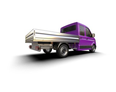 Kamyonet arka planda izole edilmiş. 3d görüntüleme - illüstrasyon