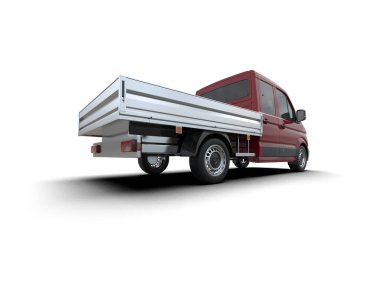 Kamyonet arka planda izole edilmiş. 3d görüntüleme - illüstrasyon