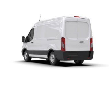 Minibüs beyaz arka planda izole. 3d resimleme