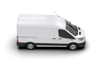 Minibüs beyaz arka planda izole. 3d resimleme