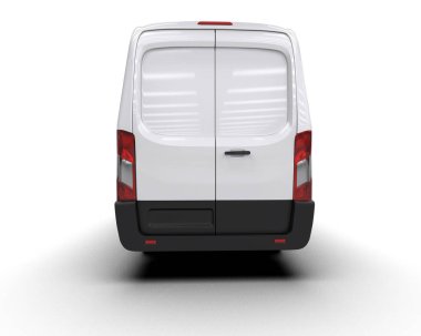 Minibüs beyaz arka planda izole. 3d resimleme