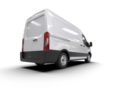 Minibüs beyaz arka planda izole. 3d resimleme