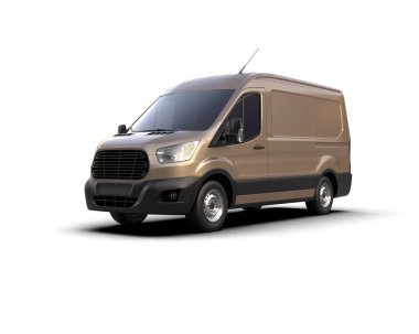 Minibüs beyaz arka planda izole. 3d resimleme