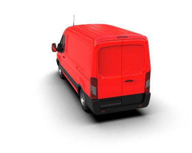 Minibüs beyaz arka planda izole. 3d resimleme