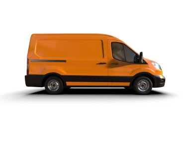 Minibüs beyaz arka planda izole. 3d resimleme