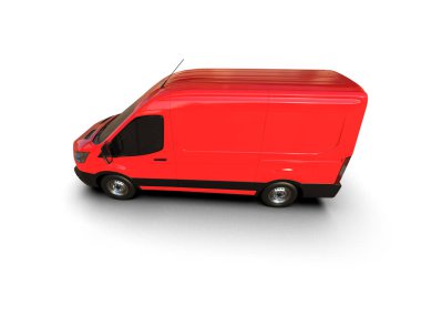 Minibüs beyaz arka planda izole. 3d resimleme