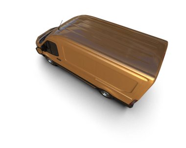 Minibüs beyaz arka planda izole. 3d resimleme