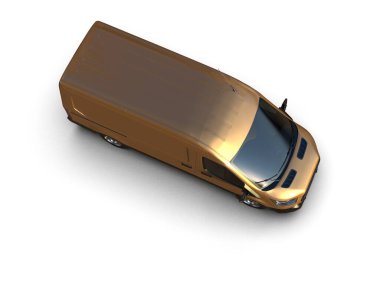 Minibüs beyaz arka planda izole. 3d resimleme