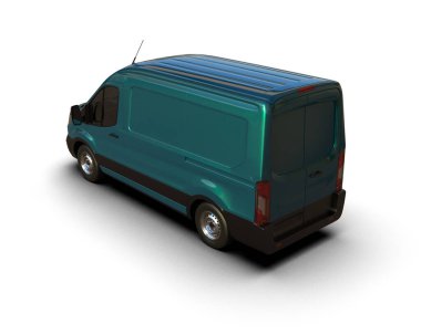 Minibüs beyaz arka planda izole. 3d resimleme