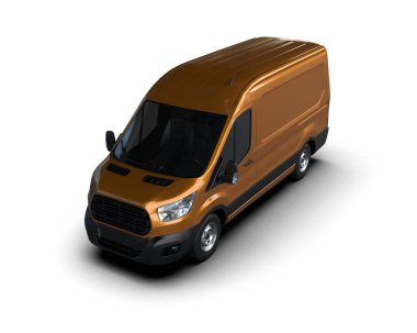 Minibüs beyaz arka planda izole. 3d resimleme