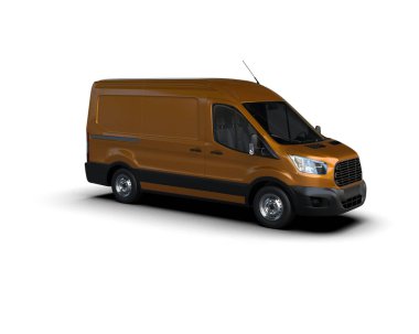 Minibüs beyaz arka planda izole. 3d resimleme