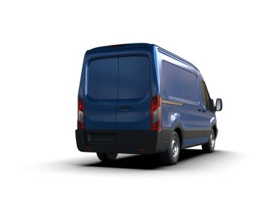 Minibüs beyaz arka planda izole. 3d resimleme