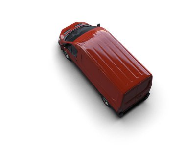 Minibüs beyaz arka planda izole. 3d resimleme