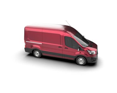 Minibüs beyaz arka planda izole. 3d resimleme