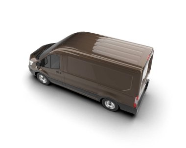 Minibüs beyaz arka planda izole. 3d resimleme