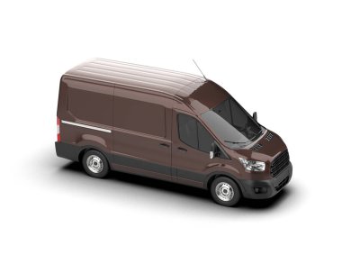 Minibüs beyaz arka planda izole. 3d resimleme