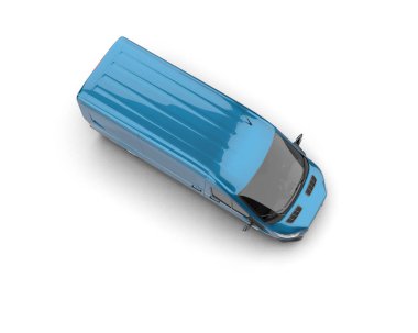 Minibüs beyaz arka planda izole. 3d resimleme