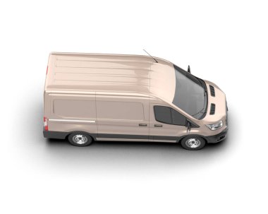 Minibüs beyaz arka planda izole. 3d resimleme