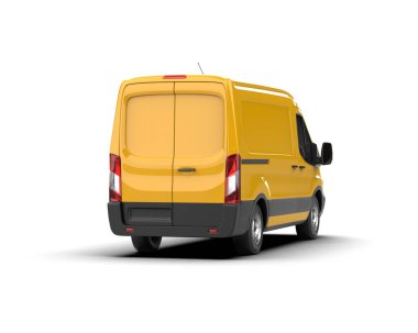 Minibüs beyaz arka planda izole. 3d resimleme