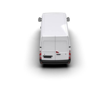 Minibüs beyaz arka planda izole. 3d resimleme