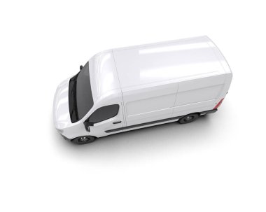 Minibüs beyaz arka planda izole. 3d resimleme