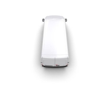 Minibüs beyaz arka planda izole. 3d resimleme