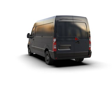 Minibüs beyaz arka planda izole. 3d resimleme