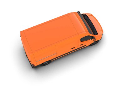 Minibüs beyaz arka planda izole. 3d resimleme