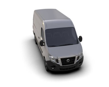 Minibüs beyaz arka planda izole. 3d resimleme
