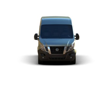 Minibüs beyaz arka planda izole. 3d resimleme