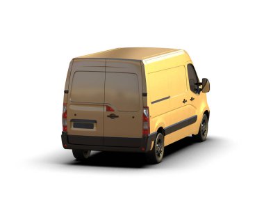 Minibüs beyaz arka planda izole. 3d resimleme