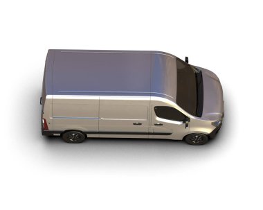 Minibüs beyaz arka planda izole. 3d resimleme