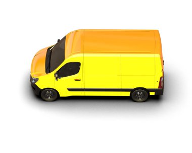 Minibüs beyaz arka planda izole. 3d resimleme