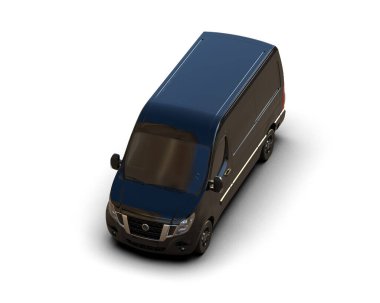 Minibüs beyaz arka planda izole. 3d resimleme