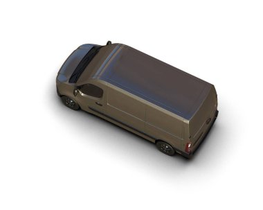 Minibüs beyaz arka planda izole. 3d resimleme