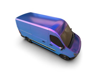 Minibüs beyaz arka planda izole. 3d resimleme