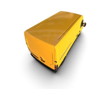 Minibüs beyaz arka planda izole. 3d resimleme