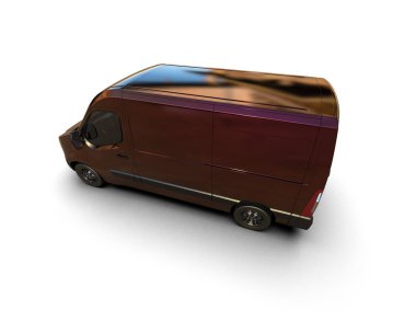 Minibüs beyaz arka planda izole. 3d resimleme