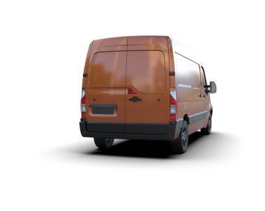 Minibüs beyaz arka planda izole. 3d resimleme